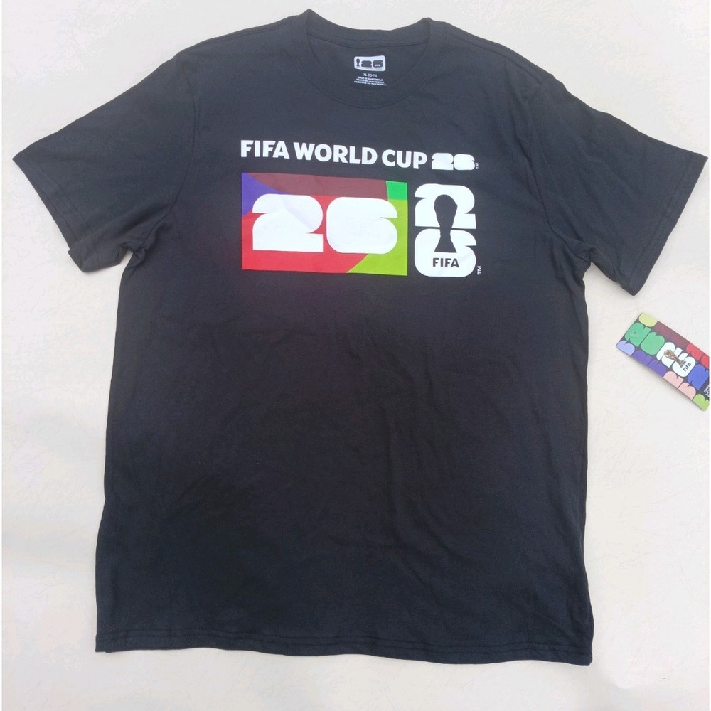 FIFA World Cup 26 Official Licensed Soccer T-Shirt Black Mens XL